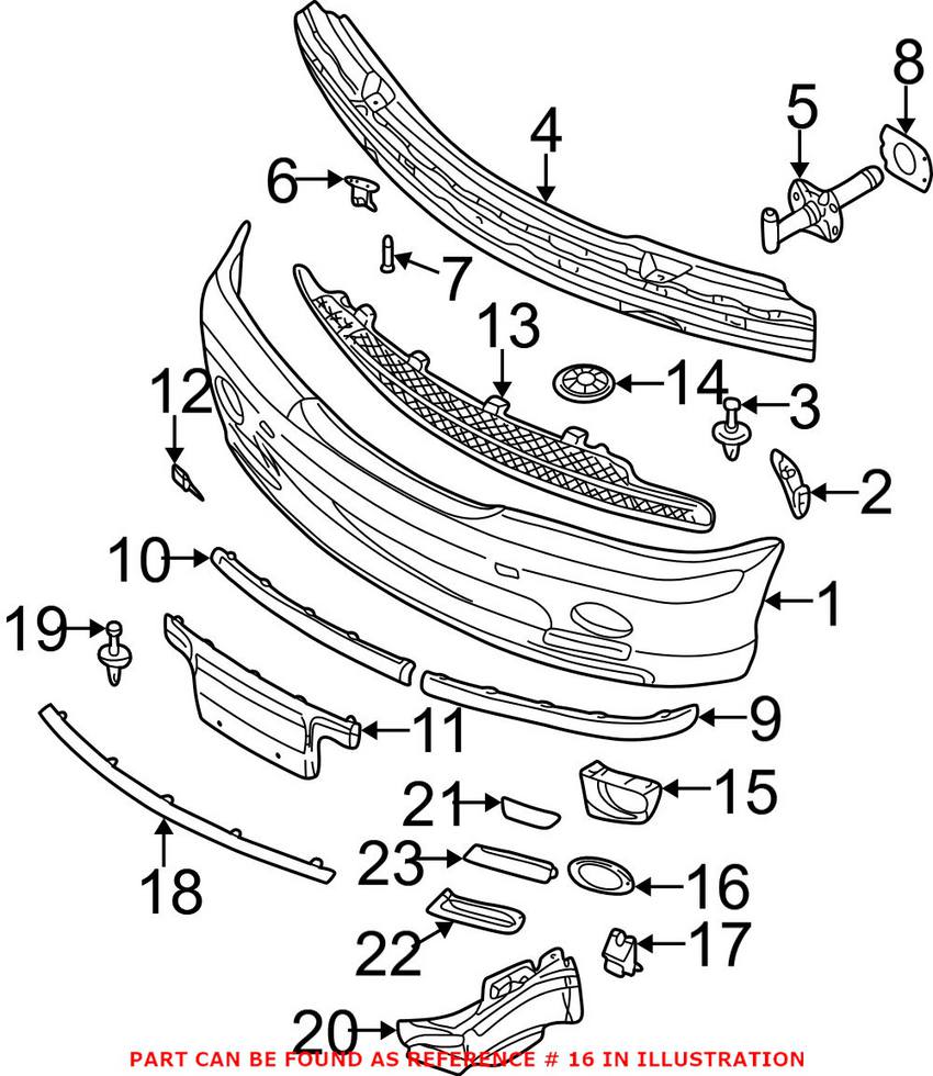 BMW Foglight Trim - Driver Side (Un-painted) 51117890097