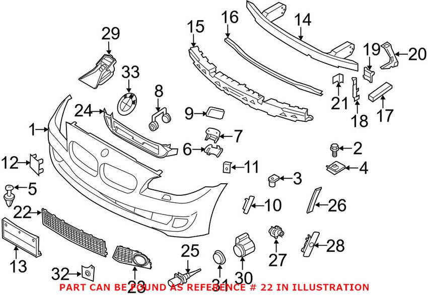 BMW Grille - Front Lower Inner 51117903901