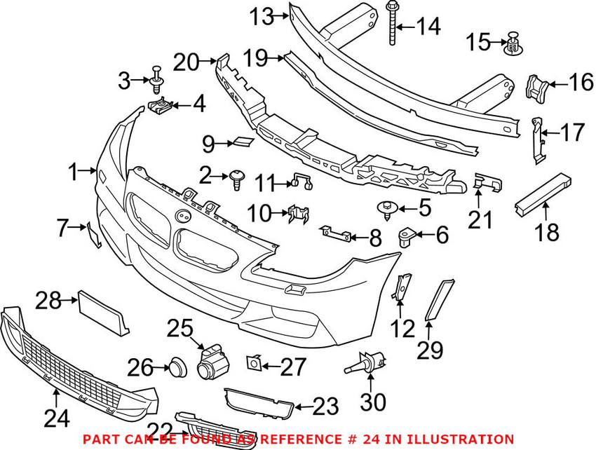 BMW Grille - Front Lower Center 51118050345