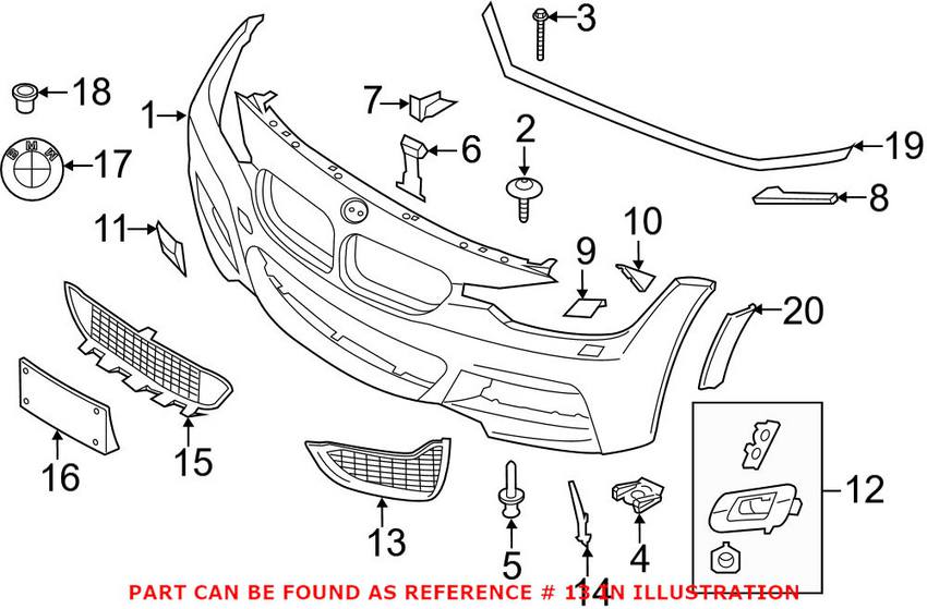 BMW Grille - Front Driver Side Lower 51118054301