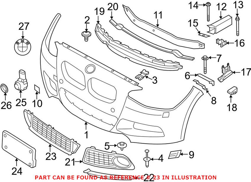 BMW Grille - Front Lower 51118055434