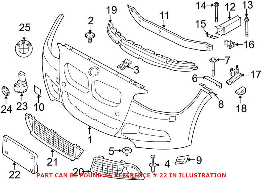 BMW License Plate Base - Front 51118057018