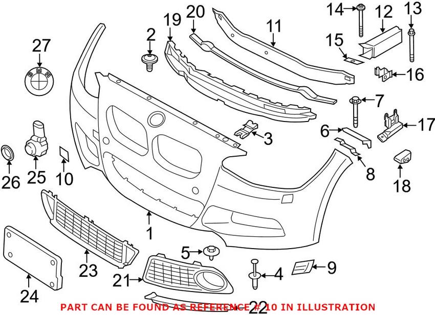 BMW Tow Hook Cover - Front (Un-painted) 51118058061