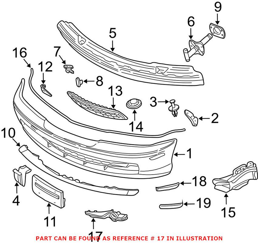 BMW Foglight Trim - Driver Side (Black) 51118204357