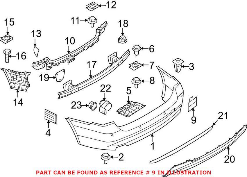 BMW Tow Hook Cover - Rear (Un-painted) 51127161497