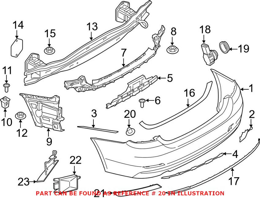 BMW Park Assist Sensor Bracket Set - Rear 51127470968