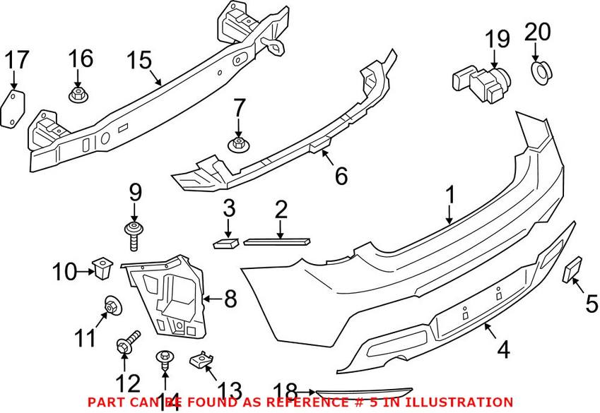 BMW Tow Hook Cover - Rear (Un-painted) 51128055964