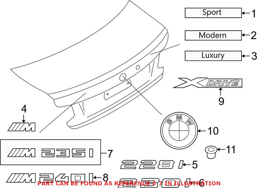 BMW Emblem - Rear (M235i) 51128055967