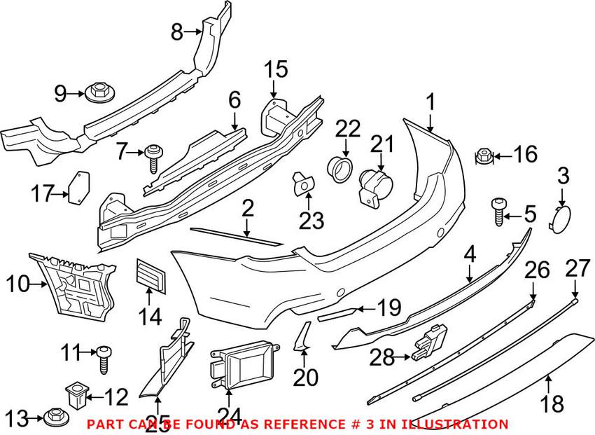 BMW Tow Hook Cover - Rear (Un-painted) 51128061606