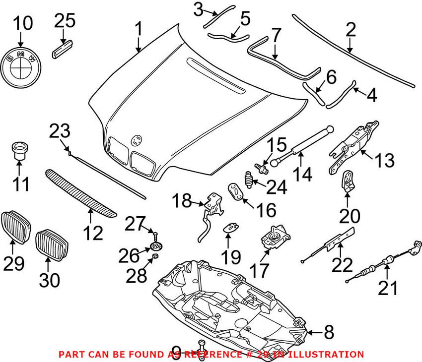 BMW Kidney Grille - Front Passenger Side (Black) 51137030546