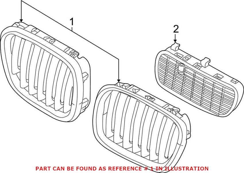 Kidney Grille - Front Passenger Side