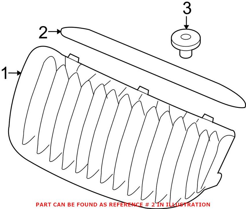 BMW Grille Trim - Driver Side (Chrome) 51137117241