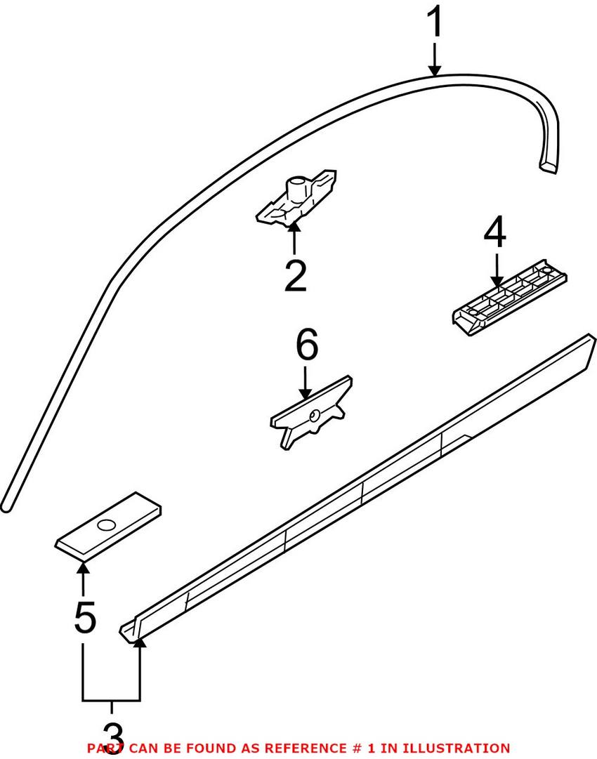 BMW Molding - Driver Side 51137121235