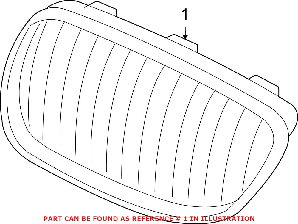 Kidney Grille - Front Driver Side (Chrome)