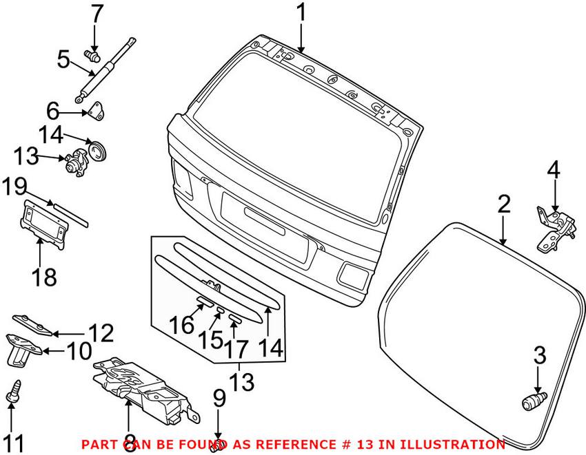 Trunk Lid Grip (w/ Key Button)