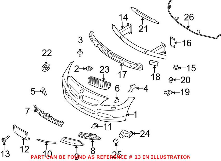 BMW Grille - Front Driver Side 51137181547