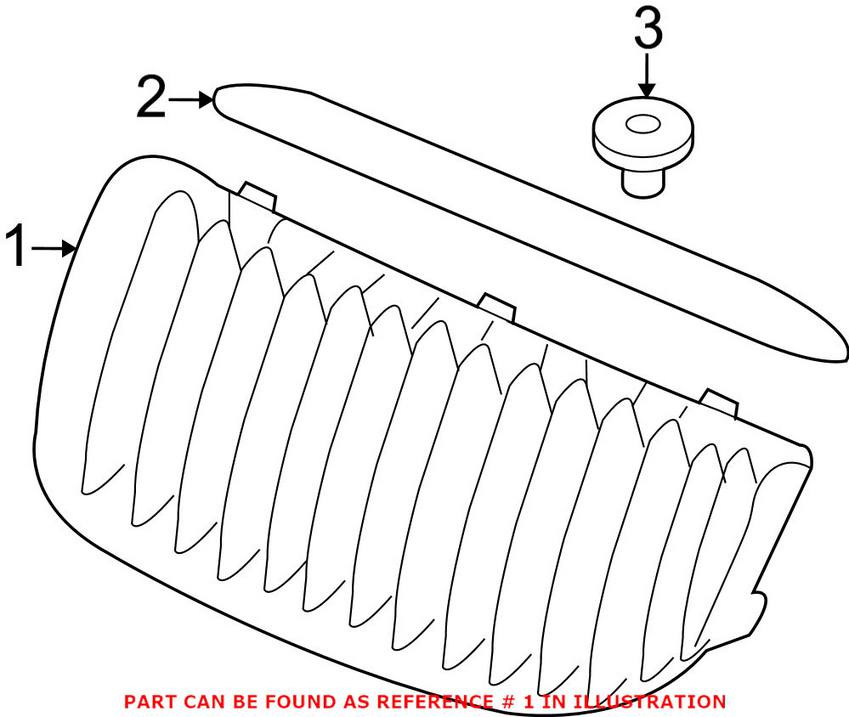 BMW Kidney Grille - Front Driver Side 51137201967