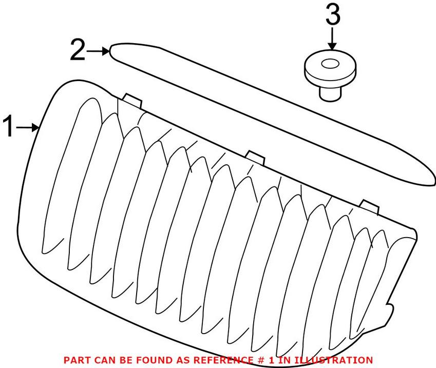 Grille Frame - Front Passenger Side (Chrome)