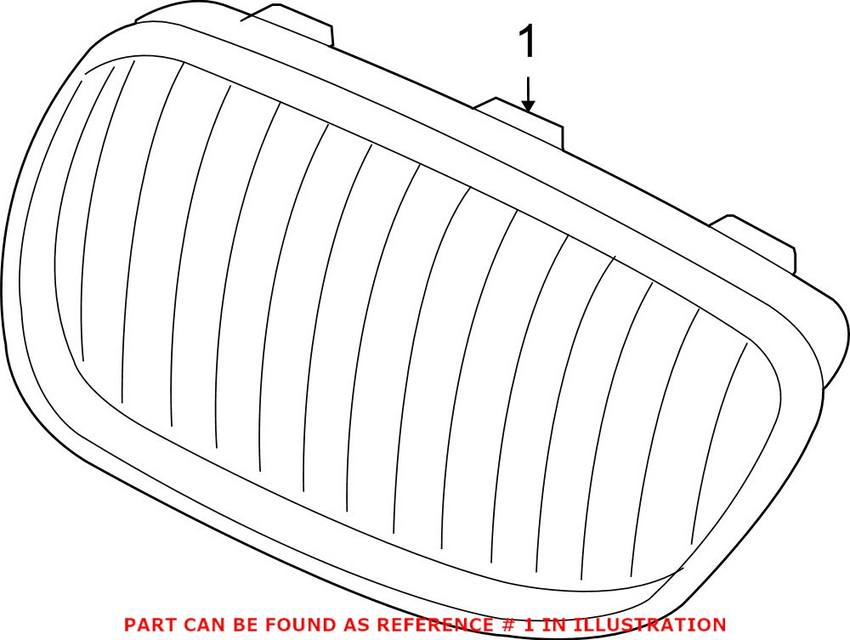 BMW Grille (Chrome Frame and Grille) - Passenger Side 51137254970