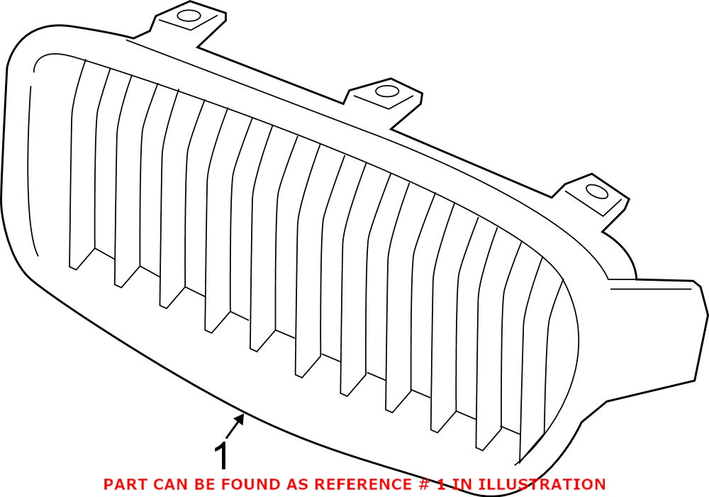 BMW Kidney Grille - Front Driver Side (Luxury Line) 51137263481