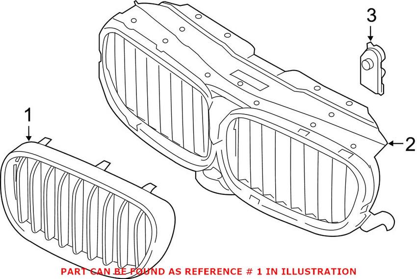 BMW Grille - Front Driver Side Upper 51137357011