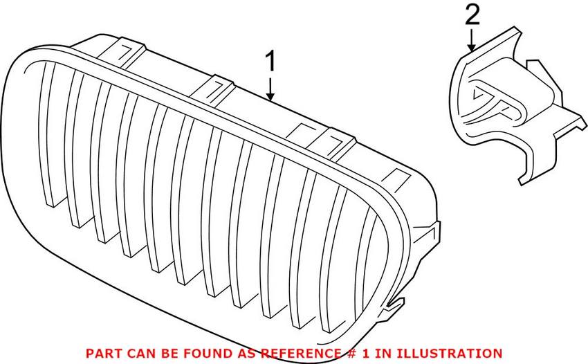 BMW Kidney Grille - Front Driver Side 51137412323