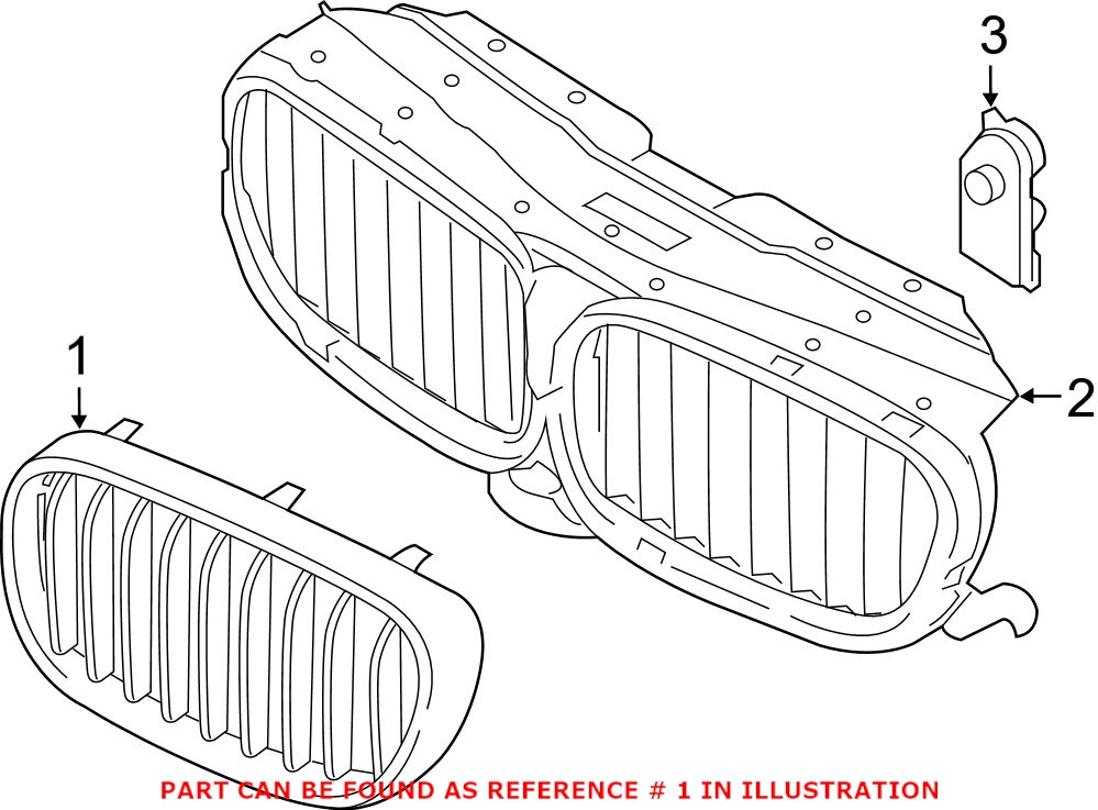 BMW Grille - Front Driver Side Upper 51138065539