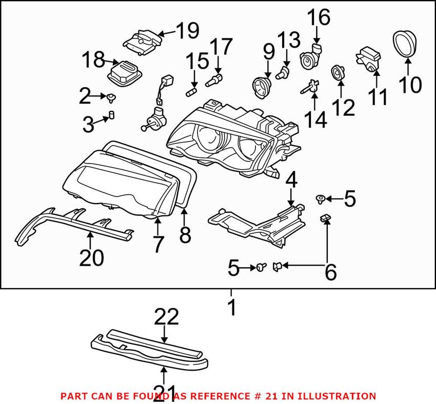 BMW Headlight Trim - Driver Side 51138208679