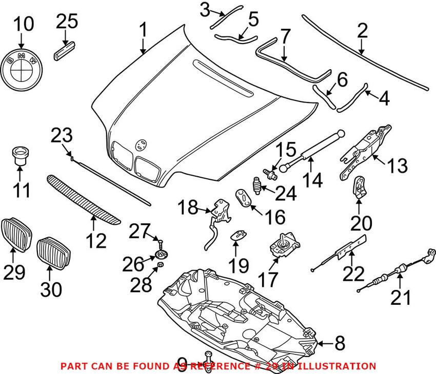 BMW Kidney Grille - Front Passenger Side (Black) 51138208684