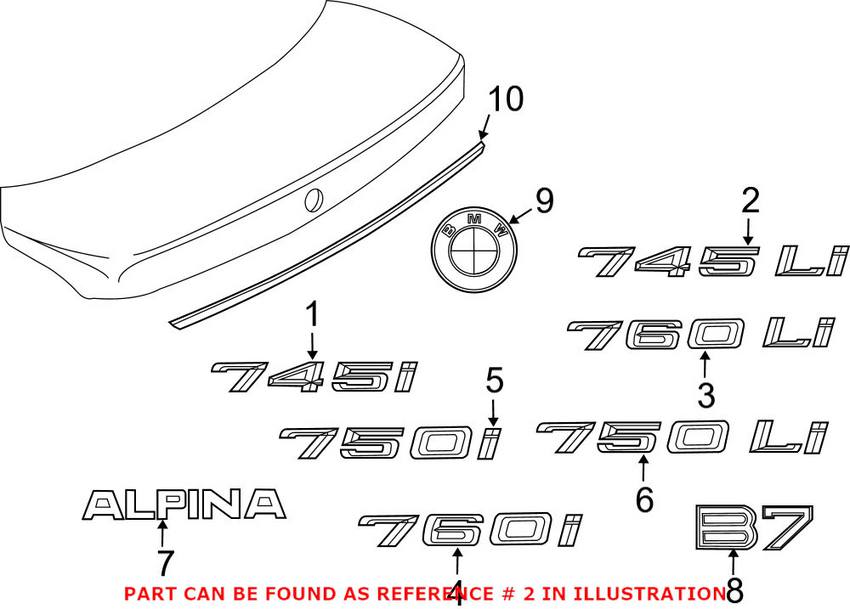 BMW Emblem - Rear (745LI) 51147033243