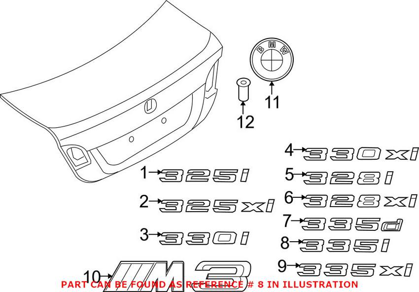 BMW Emblem - Rear (335i) 51147074721