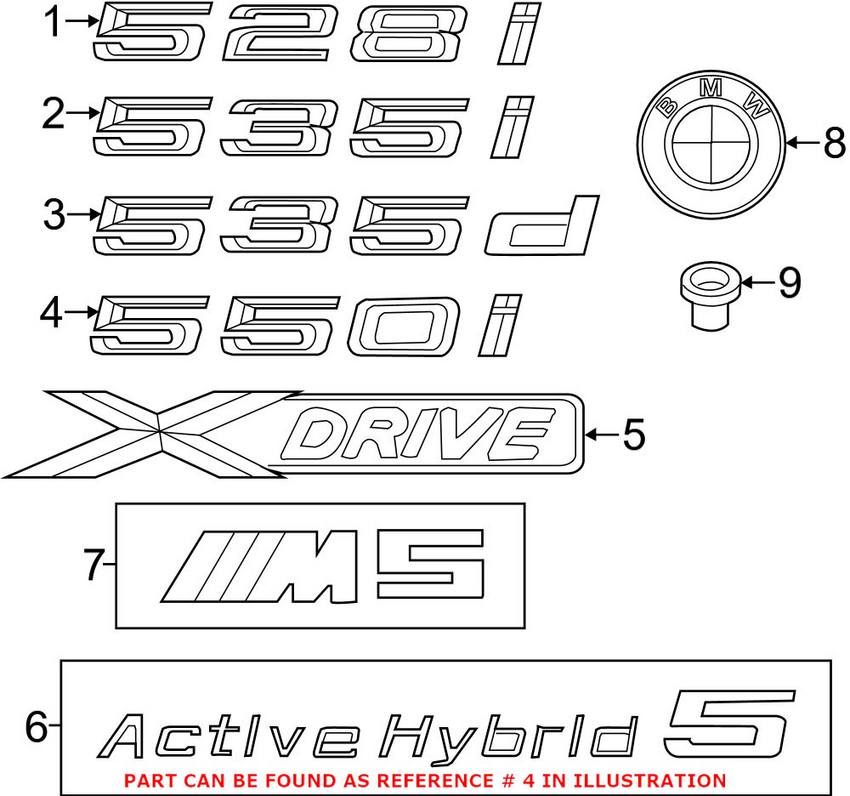 BMW Emblem - Rear (550i) 51147219541