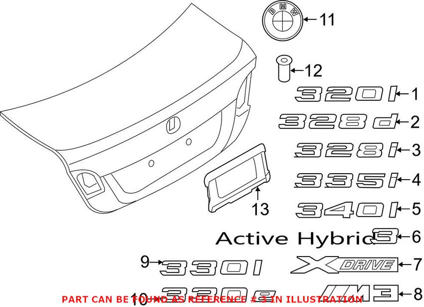 BMW Emblem - Rear (328i) 51147289892