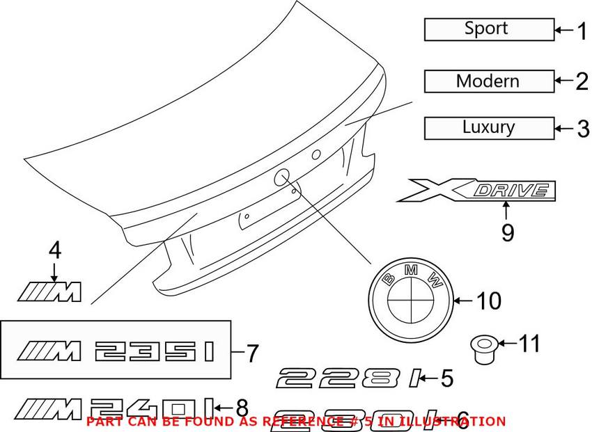 BMW Emblem - Rear (228i) 51147356327