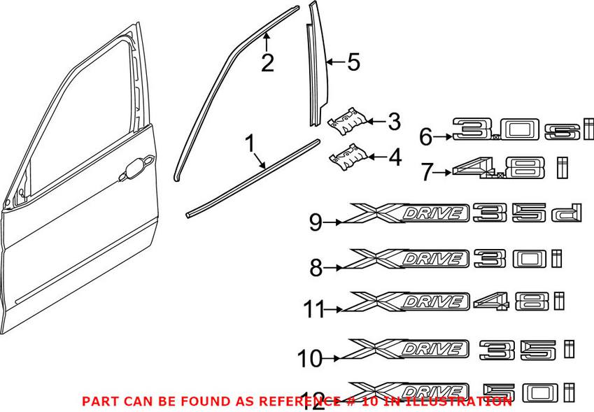 BMW Emblem - Door (xDrive35i) 51147362495