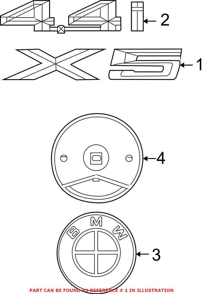 BMW Emblem - Rear (X5) 51148402675