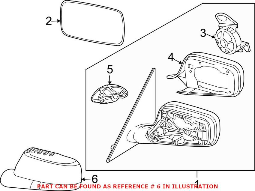 BMW Side Mirror Cover - Passenger Side 51167074236