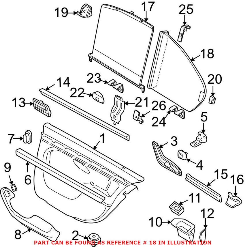 Quarter Window Shade - Rear Passenger Side