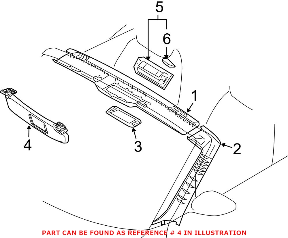 BMW Sun Visor Driver Side 51167153229 Genuine BMW 51167153229