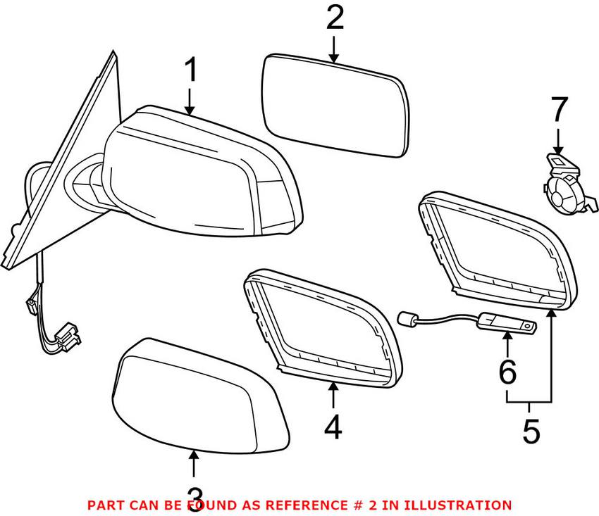 BMW Side Mirror Glass - Passenger Side (Heated) (Auto-Dip) 51167168182