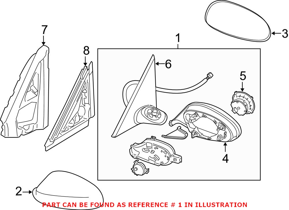 BMW Side Mirror Assembly - Driver Side 51167189977