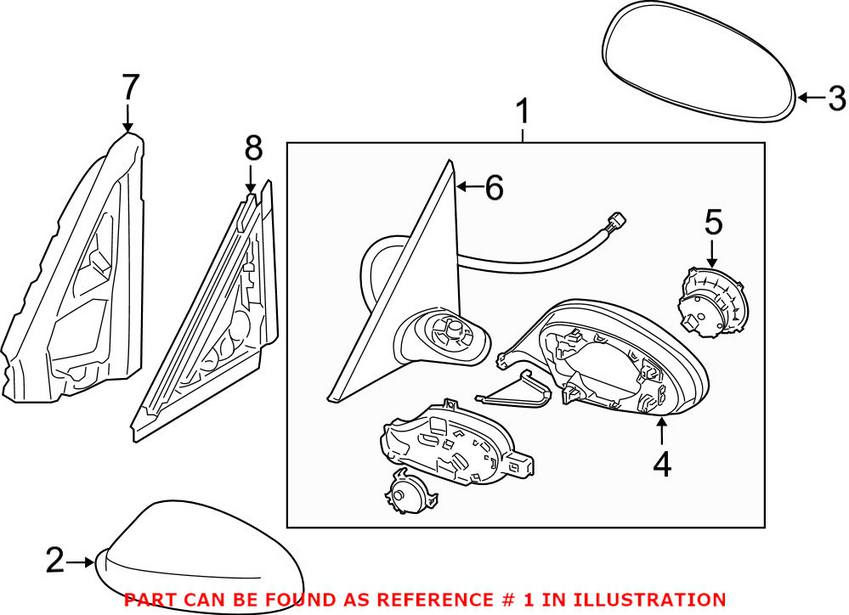 BMW Side Mirror Assembly - Passenger Side 51167189978