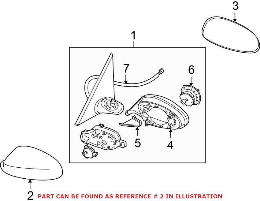 BMW Door Mirror Cover = Front Driver Side 51167229261