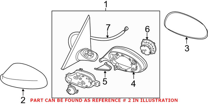 BMW Side Mirror Cover - Passenger Side (Un-painted) 51167229262