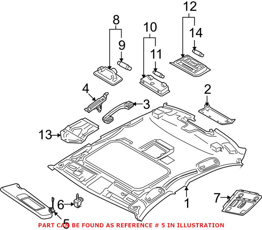 BMW Sun Visor - Passenger Side (Beige) (w/ Mirror) 51167252056