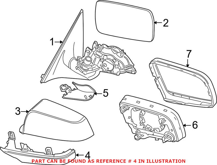 BMW Door Mirror Cover 51167266036