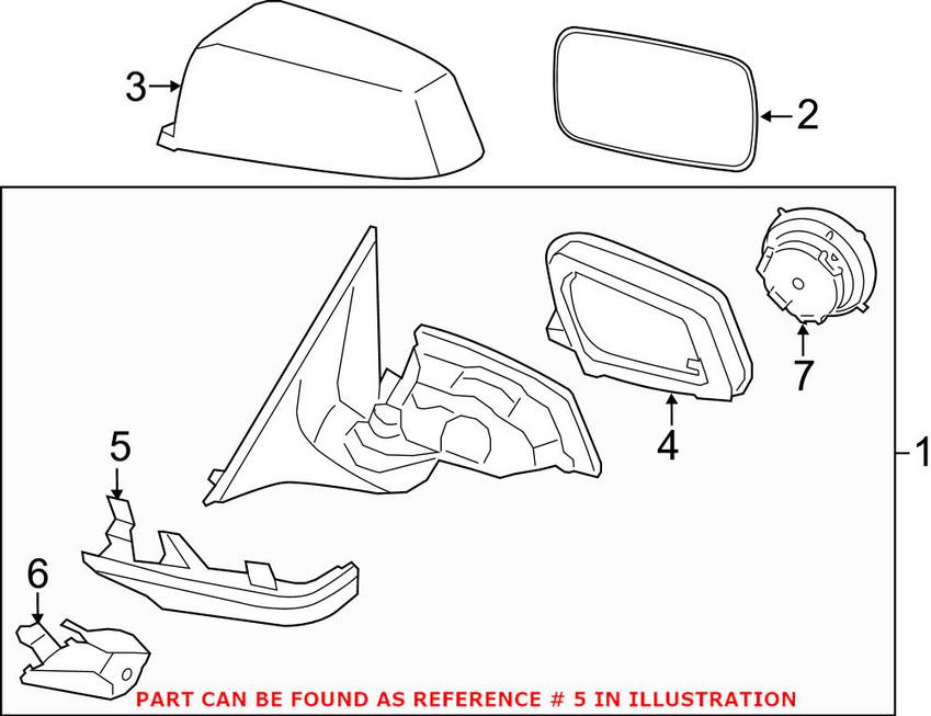 BMW Door Mirror Cover 51167266379