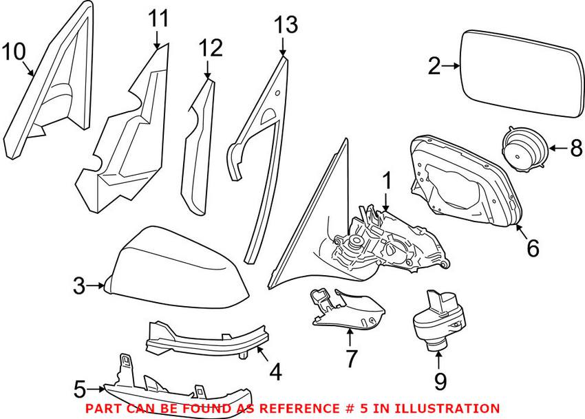 BMW Door Mirror Cover 51167266380