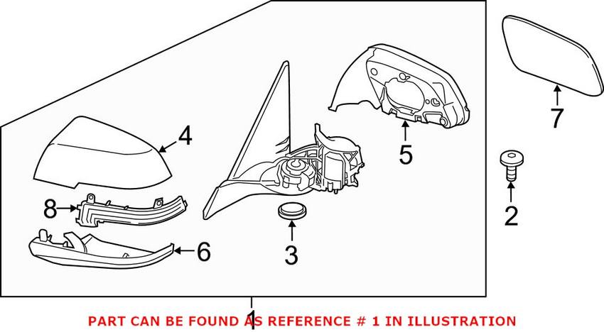 BMW Door Mirror - Driver Side 51167268633