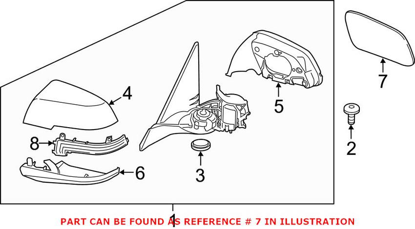 BMW Side Mirror Glass - Driver Side (Auto-Dimming) (Heated) 51167285009